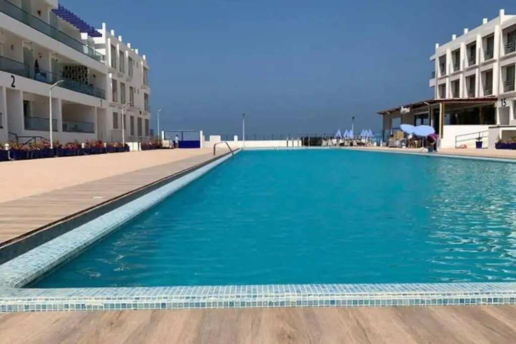Apartment Ferienwohnung Pieds Dans L'Eau, Piscine Face A La Mer - Adan Beach Agadir